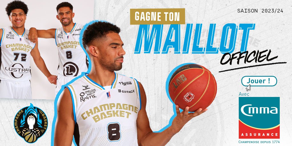 Gagnez le maillot du Champagne Basket avec CMMA Assurance saison 2023-2024