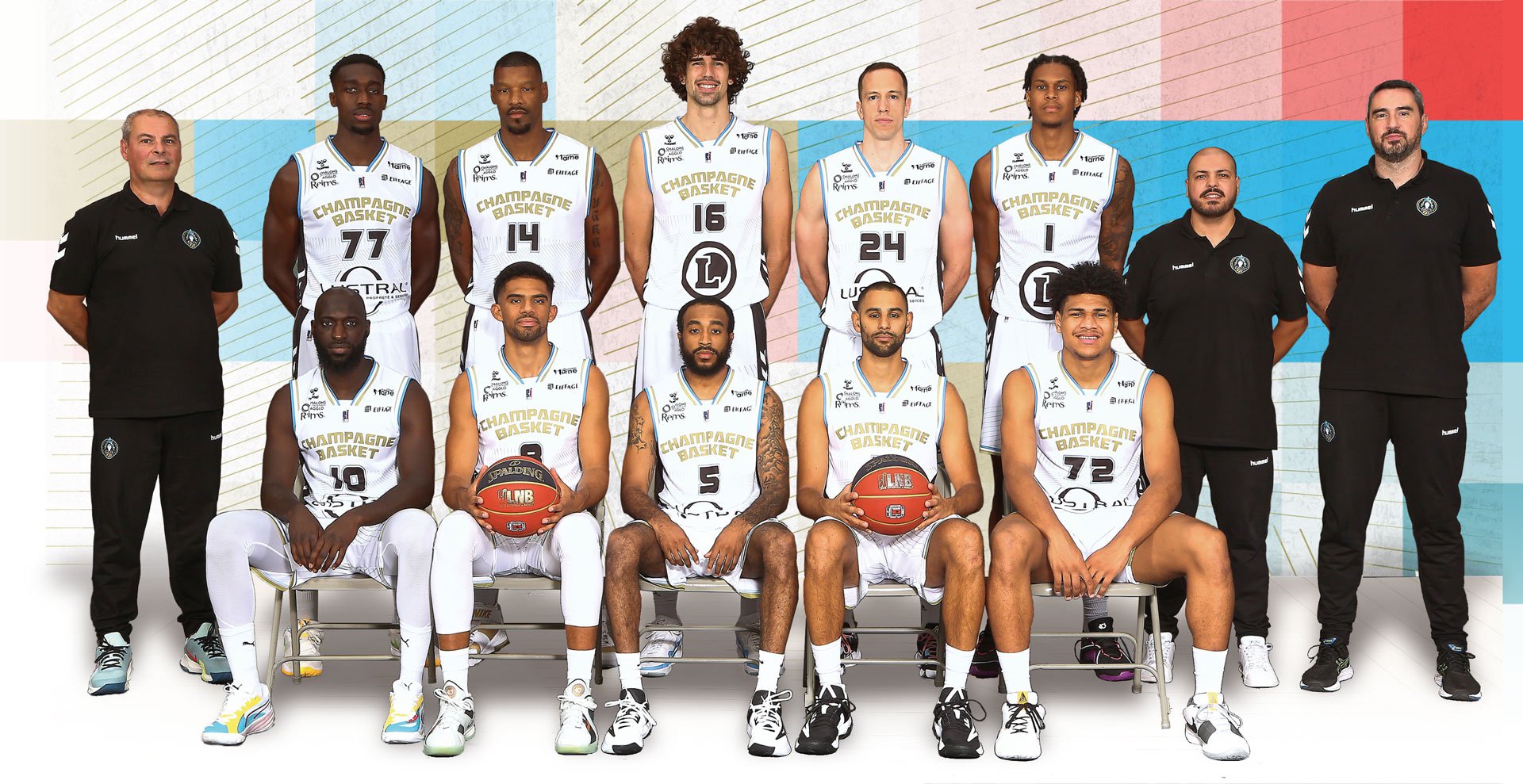 Photo officielle équipe Champagne Basket saison 2023-2024 partenaire de CMMA Assurance