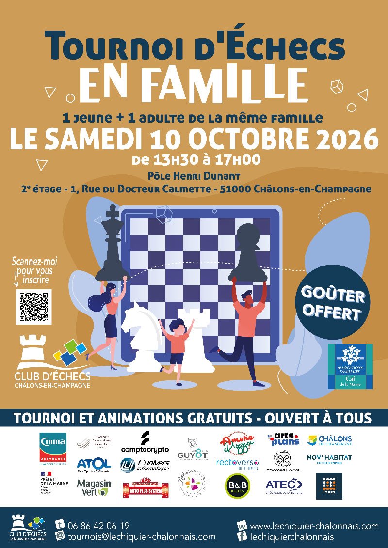 Tournoi Famille Échiquier Châlonnais - CMMA Assurance partenaire