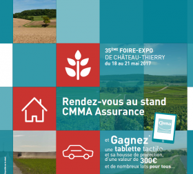 Une invitée surprise au stand CMMA Assurance à la 35ème Foire-expo de Château-Thierry...