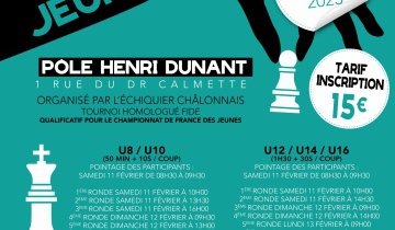 du 11 au 13 février : Championnat de ligue d'Echecs des jeunes