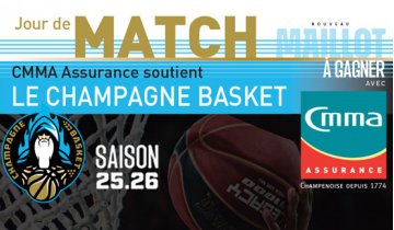Matchs à domicile Champagne Basket saison 2025-2026 - A gagner le maillot OFFICIEL de l'équipe