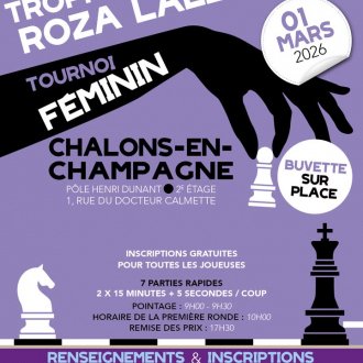 Avis aux joueuses françaises de Champagne-Ardenne ! Le trophée Roza Lallemand aura lieu le dimanche (...)