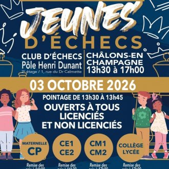 À vos marques… prêts… jouez ! Le Club d’Échecs de Châlons-en-Champagne vous donne rendez-vous pour s (...)
