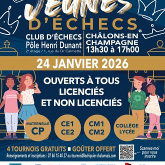Prochain tournoi Jeunes à Châlons le samedi 24 janvier, un rendez-vous à ne pas manquer! ht (...)